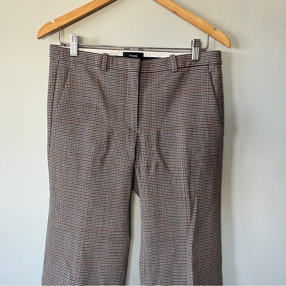 Theory Demitria Virgin Wool Blend Multicolor Checked Plaid Pants Size 4 - Picture 5 of 10